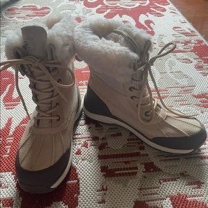 UGG Adirondack III Sand Beige Waterproof Leather Short Snow Boots